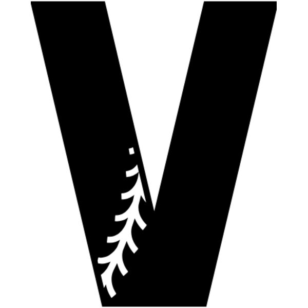 Baseball Alphabet V left Thumbnail