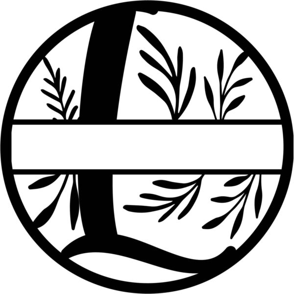 L Floral split monogram letters Thumbnail