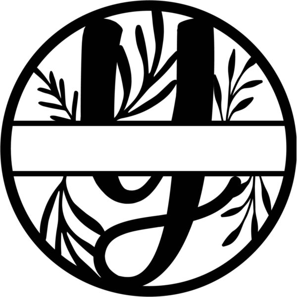 Y Floral split monogram letters Thumbnail